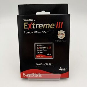 Retail SanDisk Extreme III 4 GB CompactFlash Memory Card (SDCFX3-004G-A31)